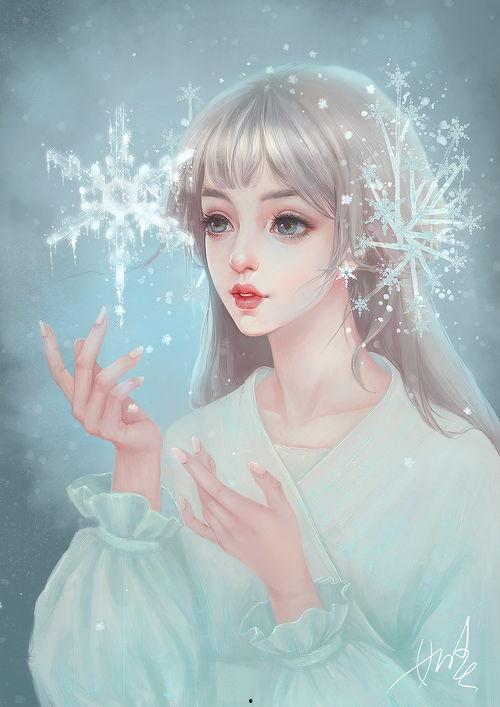 冰女生图片,冬日里的清新女神